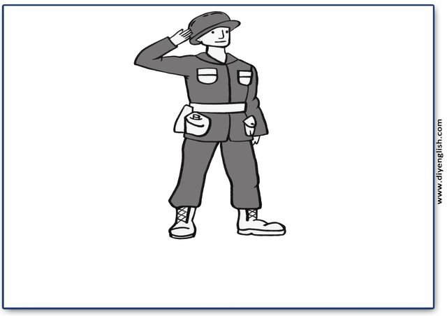 soldier – Blank – colour & write flashcard