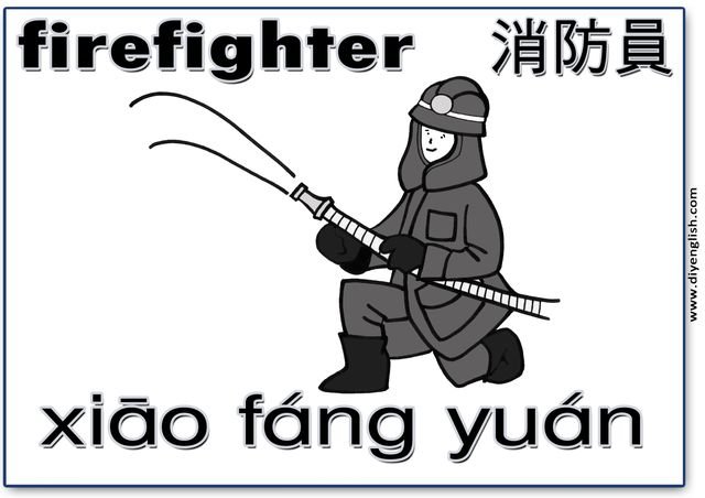 firefighter – Chinese & Pinyin flashcard