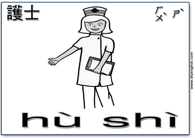 nurse – Chinese & Pinyin flashcard