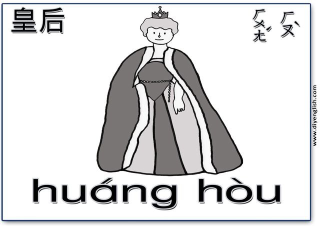 queen – Chinese & Pinyin flashcard