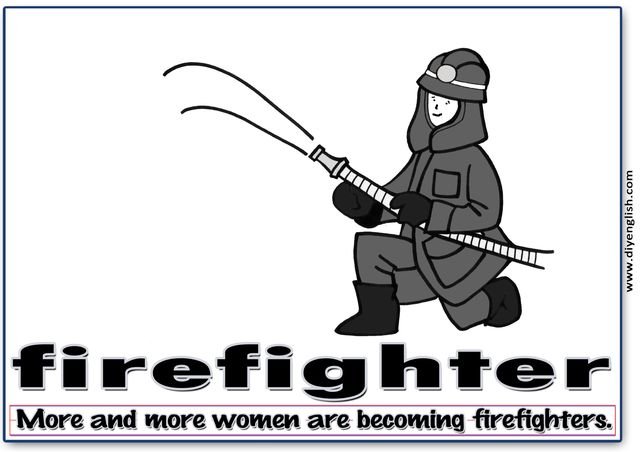 firefighter – Word & fun-fact sentence flashcard