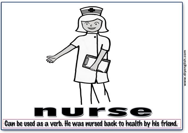 nurse – Word & fun-fact sentence flashcard