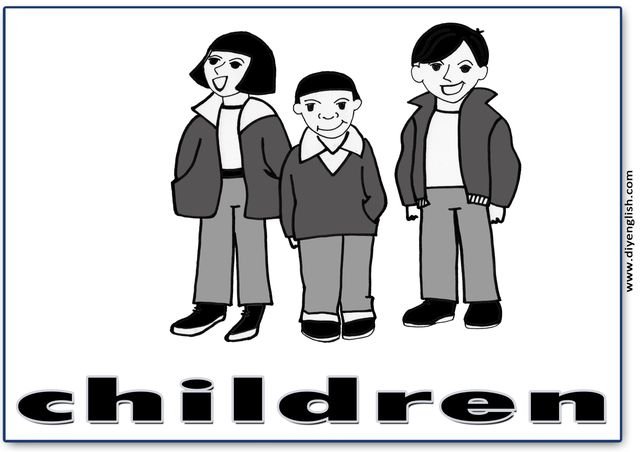 children – English word flashcard