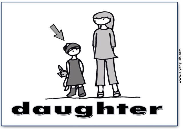 daughter – English word flashcard