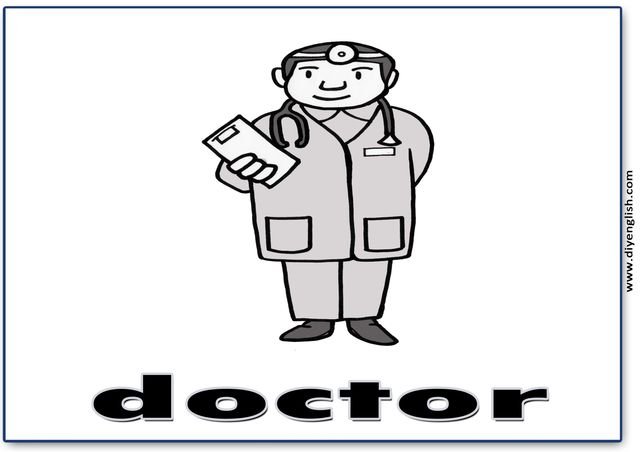 doctor – English word flashcard