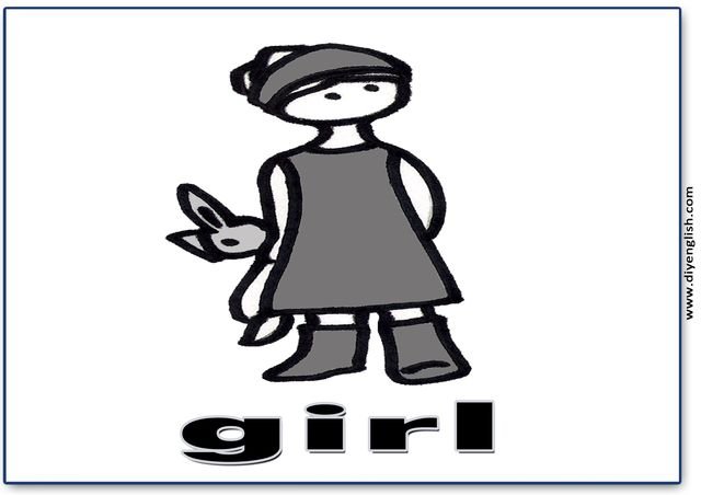 girl – English word flashcard
