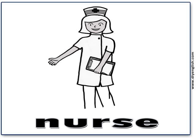 nurse – English word flashcard