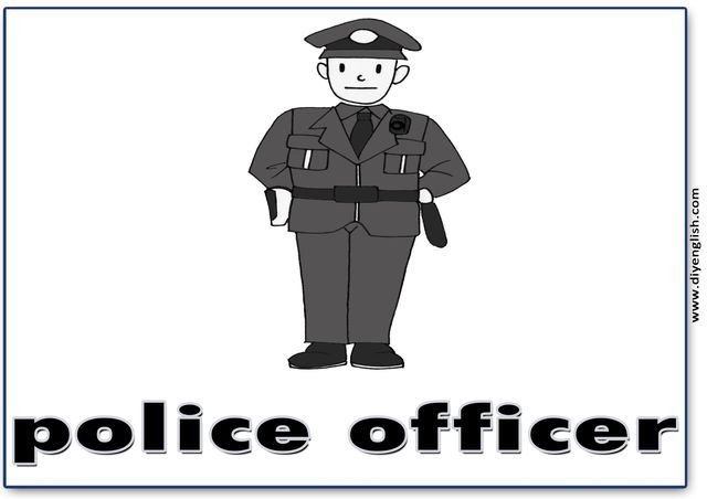 police officer – English word flashcard
