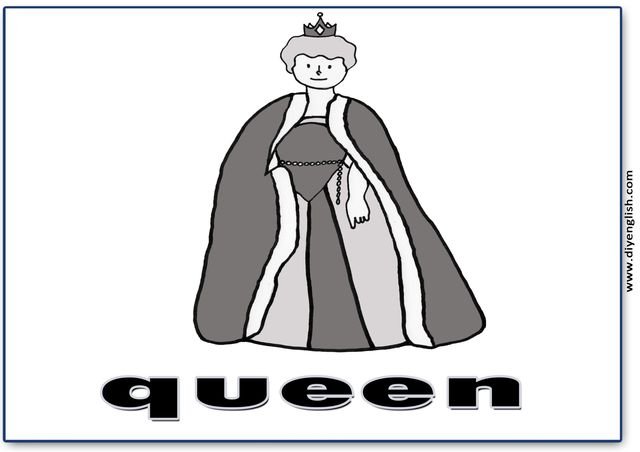queen – English word flashcard