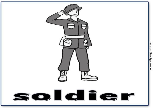 soldier – English word flashcard