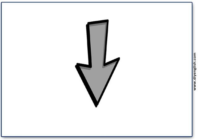 down – Blank – colour & write flashcard