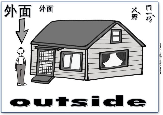 outside – Chinese & English flashcard