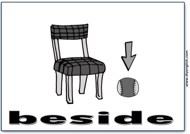 beside – English word flashcard