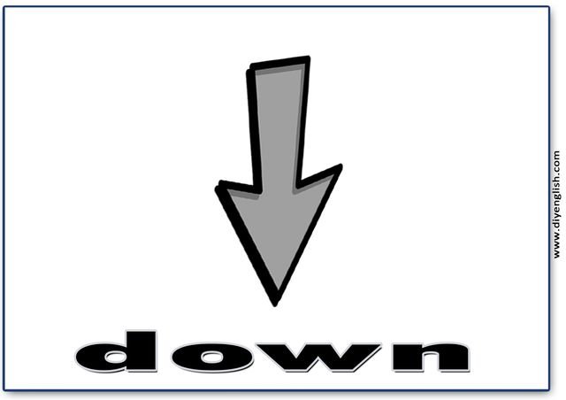 down – English word flashcard