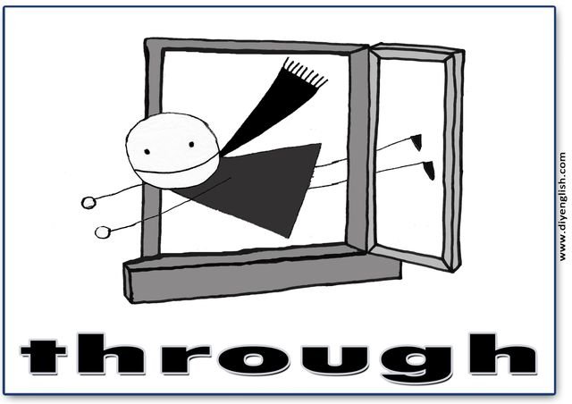 through – English word flashcard