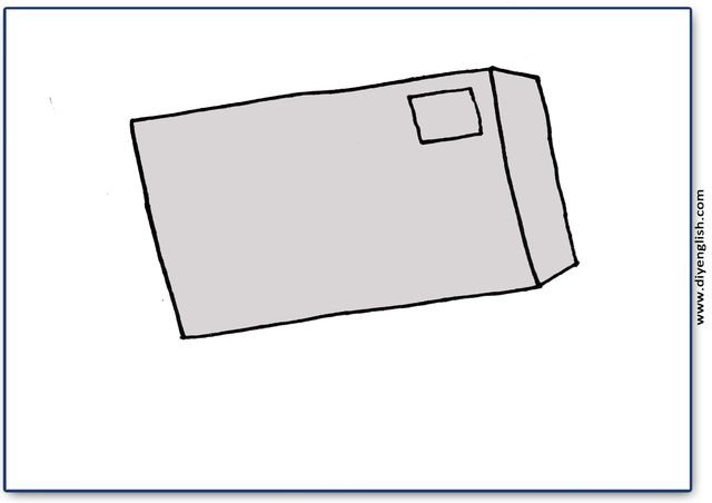 envelope – Blank – colour & write flashcard