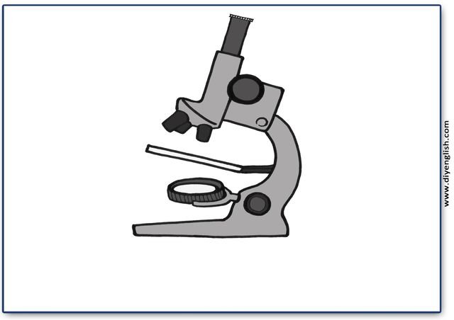 microscope – Blank – colour & write flashcard