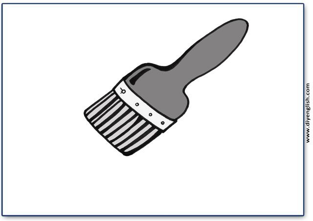 paintbrush – Blank – colour & write flashcard