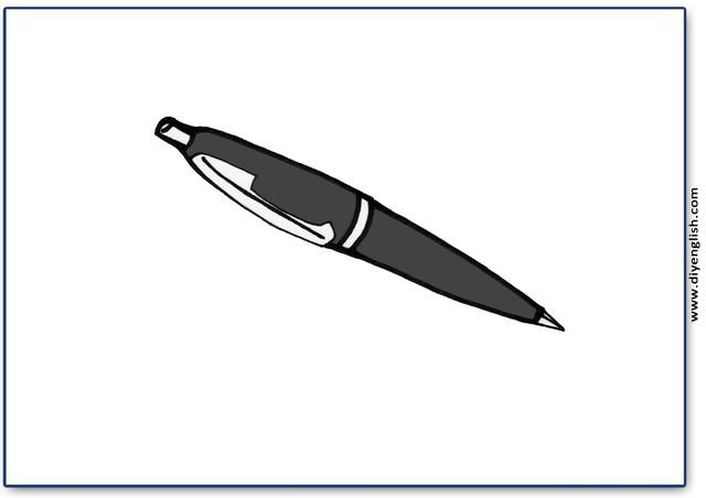 pen – Blank – colour & write flashcard
