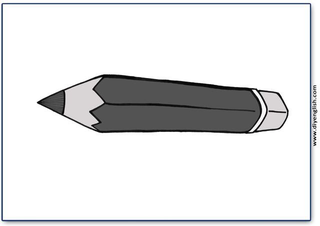 pencil – Blank – colour & write flashcard