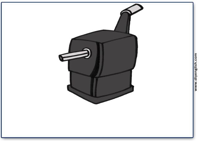 pencil sharpener – Blank – colour & write flashcard