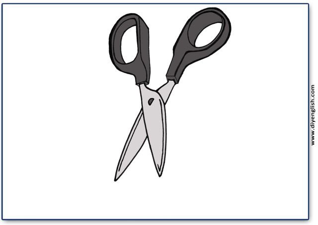 scissors – Blank – colour & write flashcard