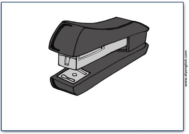 stapler – Blank – colour & write flashcard