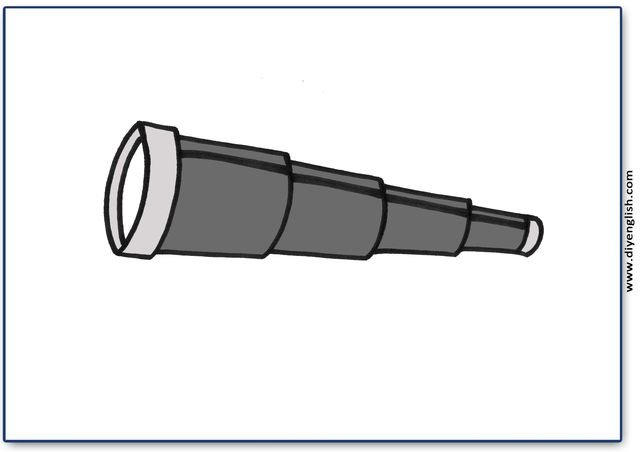 telescope – Blank – colour & write flashcard