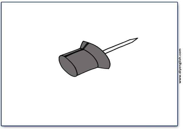thumb tack – Blank – colour & write flashcard