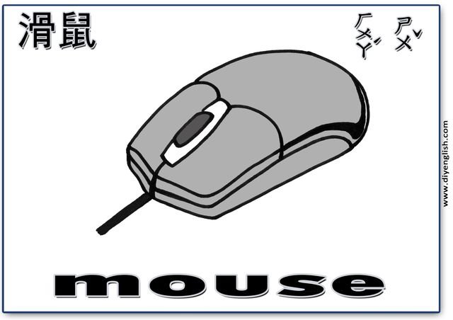 computer mouse – Chinese & English flashcard