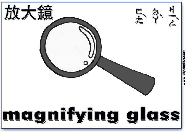 magnifying glass – Chinese & English flashcard