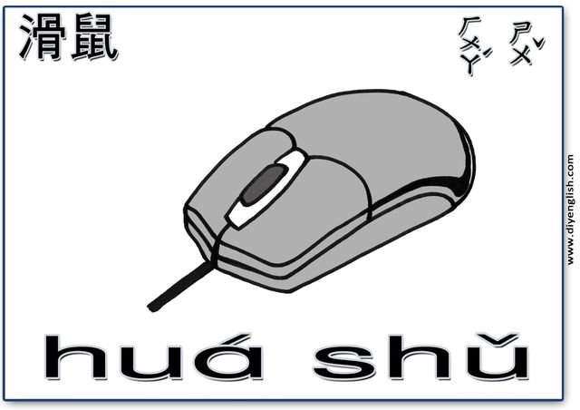 computer mouse – Chinese & Pinyin flashcard