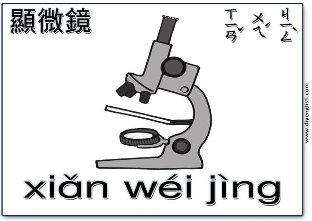 microscope – Chinese & Pinyin flashcard