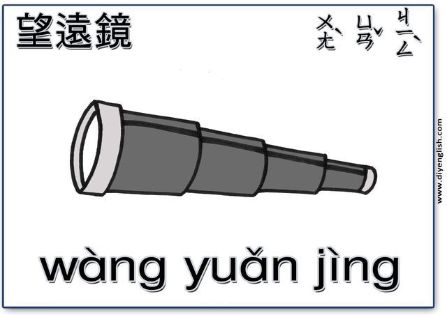 telescope – Chinese & Pinyin flashcard