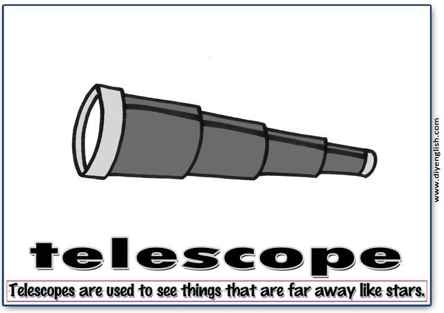 telescope – Word & fun-fact sentence flashcard