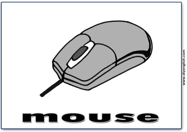 computer mouse – English word flashcard