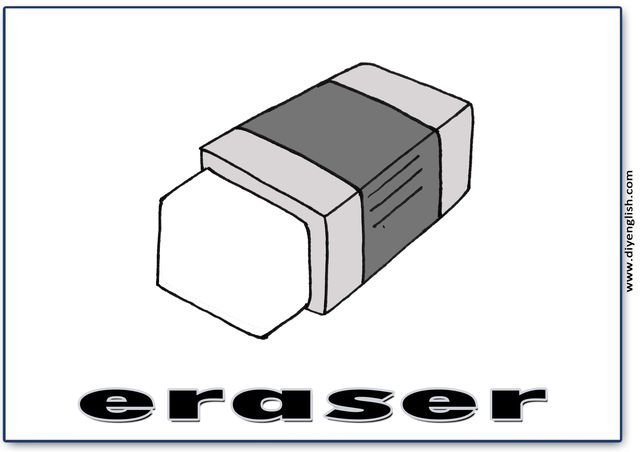 eraser – English word flashcard