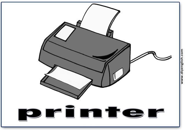 printer – English word flashcard