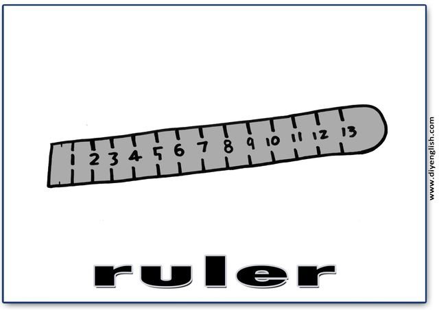 ruler – English word flashcard