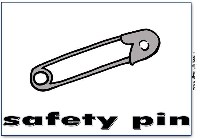 safety pin – English word flashcard