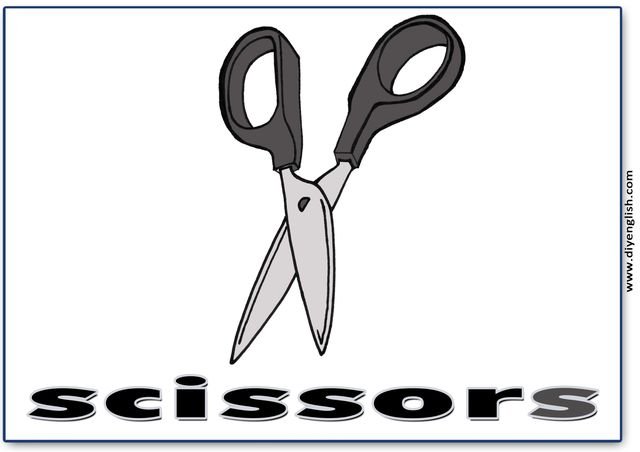 scissors – English word flashcard