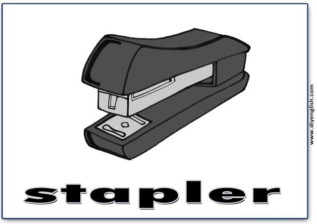 stapler – English word flashcard