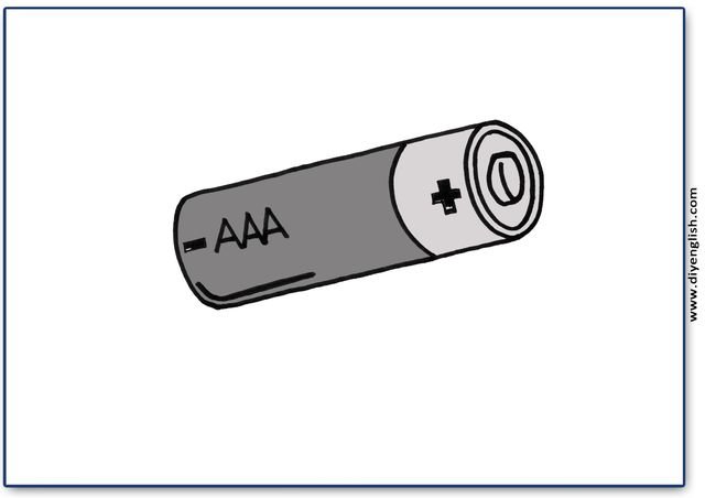 battery – Blank – colour & write flashcard