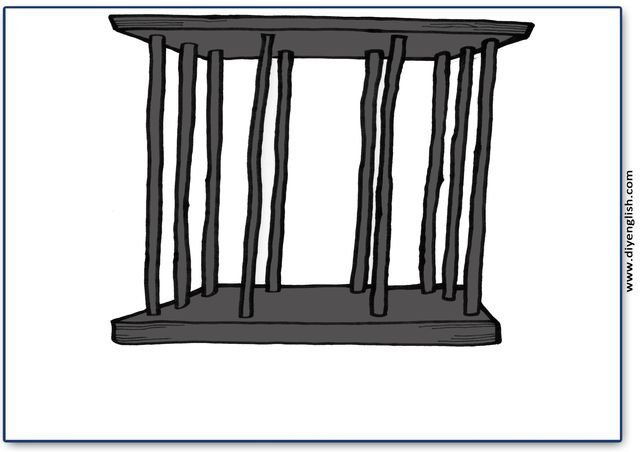 cage – Blank – colour & write flashcard