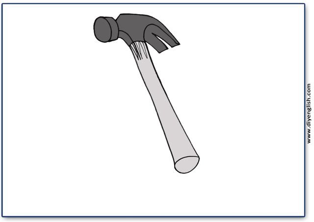 hammer – Blank – colour & write flashcard
