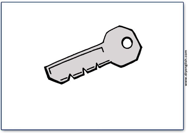 key – Blank – colour & write flashcard