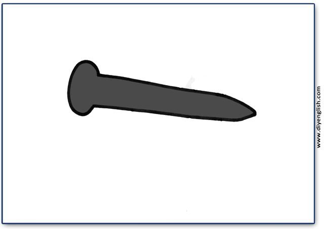 nail – Blank – colour & write flashcard