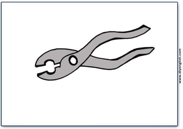 pliers – Blank – colour & write flashcard