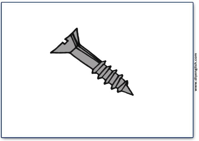screw – Blank – colour & write flashcard