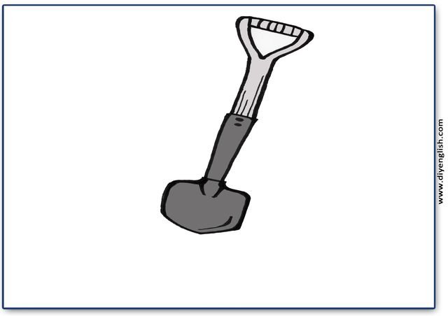 shovel – Blank – colour & write flashcard